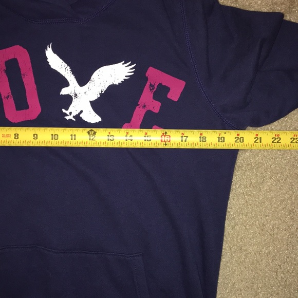 American Eagle NWOT hoodie. Dark navy blue/pk/wht - Picture 4 of 5